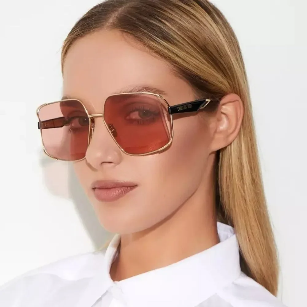 NEW Dior ARCHIDIOR S1U  B0E0 Gold Pink Women Oversized Square Sunglasses